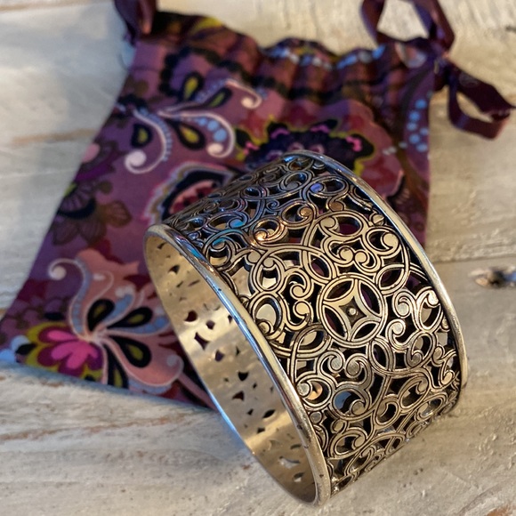 Brighton Jewelry - Brighton Bracelet Jewelry Slide On STACK THIS BEAUTY Scroll Detail 1.5” WIDE